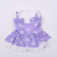 Girl Dog Cat Dress Tutu Flowers Design Pet Puppy Skirt Spring/Summer Clothes Outfit 5 Sizes 2 Colours Dresses