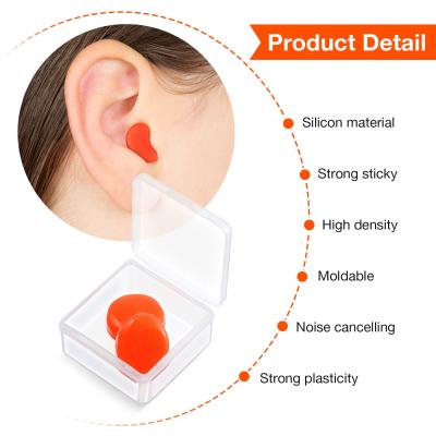 ‘；【-； 12PCS Silicone Ear Plug Reusable Silicone Wax Earplugs Swimming Moldable Earplugs Noise Reduction Cancelling Sleeping Protection