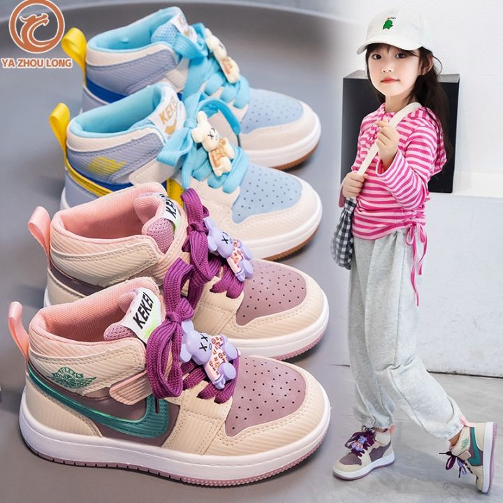 ya-zhou-long-รองเท้าผ้าใบเด็กระบายอากาศด้านบนสูง-รองเท้าวิ่งเด็กชายและเด็กหญิง-การออกแบบความคมชัดของสีแฟชั่น-ระบายอากาศได้