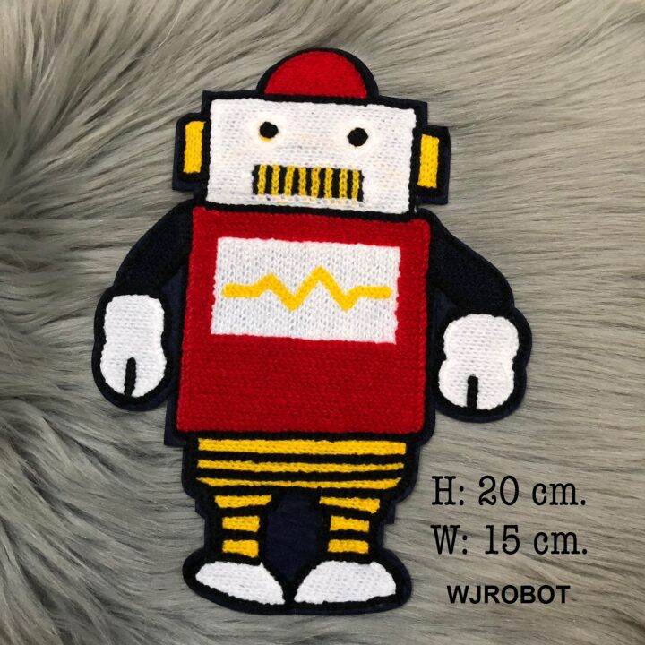 ตัวรีดลายหุ่นยนต์-wjrobot-ตัวรีดติดเสื้อ-อาร์มติดเสื้อ-ตัวรีดติดเสื้อผ้า-ตัวรีดติดผ้า-ติดกระเป๋าผ้า-งาน-diy