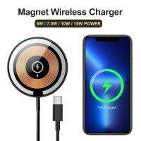 15W Magnetic Wireless Charger ฝาครอบโปร่งใส Fast Charging Pad แม่เหล็กแบบพกพาสำหรับ 1312 Samsung Huawe