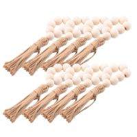 8Pcs Handmade Natural Wooden Bead Napkin Rings Holder for Weddings Party Home Hotel Decor Table Dinner Decoration