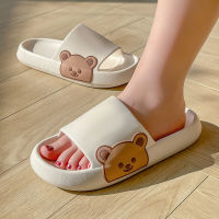 Bear Slippers Women Cute Graffiti Flip Flops Sandals Summer Beach Outdoor Slides Men EVA Soft Thick Soled Pool Home Slippers