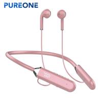 Pureone หูฟังแบบคล้องคอ,หูฟังบลูทูธไร้สายแม่เหล็กสำหรับวิ่งออกกำลังกายสเตอริโอ