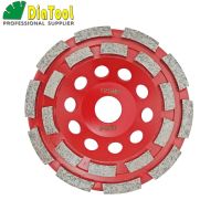 DIATOOL 5inch Diamond Double Row Grinding Cup Wheel For Concrete Abrasive Material 125mm Grinding Wheel Bore 22.23mm