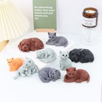 Cute Animal Pet Silicone Candle Mold Cat Dog Fox Shape Aromatherapy Gypsum Soap Chocolate Fondant Baking Mould Home Decor Gifts