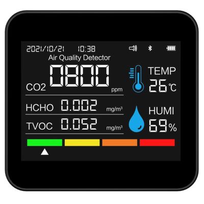 Air Quality Monitor CO2 Meter APP BT Carbon Dioxide Detector PM2.5 PM1.0 PM10 Temperature Humidity CO2 Sensor Plastic