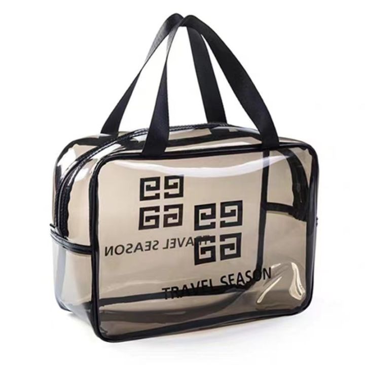 new-pcv-cosmetic-bag-waterproof-transparent-large-capacity-portable-student-dormitory-double-layer-washing-ins-travel-bag-storage