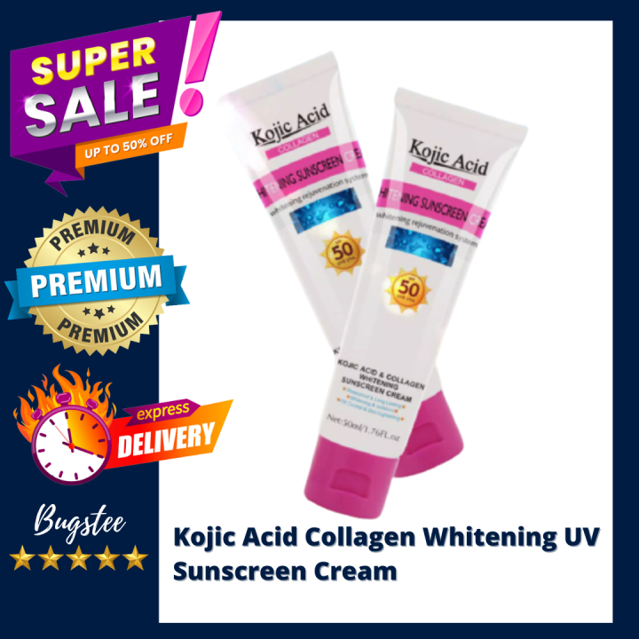 Kojic Acid Collagen Whitening Uv Sunscreen Cream Concealer Isolation Face Sunblock Body Sun 9846