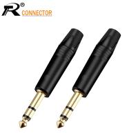 10pcs Stereo Jack 6.35mm Wire Connector Aluminum Shell Audio Speaker Amplifier Microphone Plug