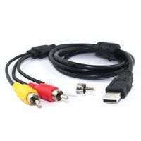 High Quality New 1.5m/5FT USB 2.0 Male A to 3 RCA AV A/V TV Male Adapter Cord Cable