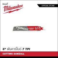 Milwaukee ใบเลื่อยซอว์ซอลตัดโลหะ 6" ฟันคาร์ไบด์ 7 TPI รุ่น 48-00-5201 (1ใบ)