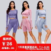 ┇ Vito Martha 016A Factory hot spring and summer new cross-border European and American high-waisted pants sports fitness yoga clothing seamless yoga pants female spot