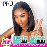 Wear Go Glueless Wig IPRO HAIR Malaysian Straight Bob Wig 4x4 HD Lace Front Wig Glueless Pre Plucked Human Wigs Ready To Go [ Hot sell ] Toy Center 2