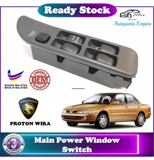 Proton Wira 】Main Power Window Switch Auto Up and Down Grey Colour