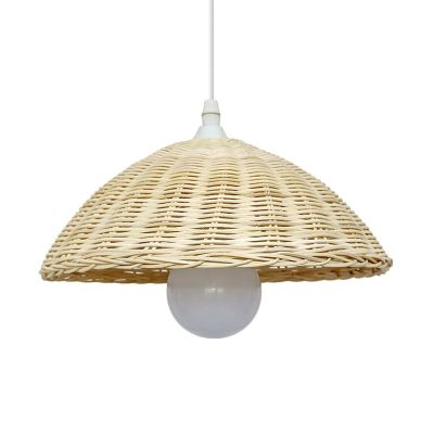Vintage Bamboo Lamp Shade Decorative Replacement Rattan Lamp Shade Pendant Bulb Guard for Table Lamp Study Room Bedroom Cafe LED Strip Lighting