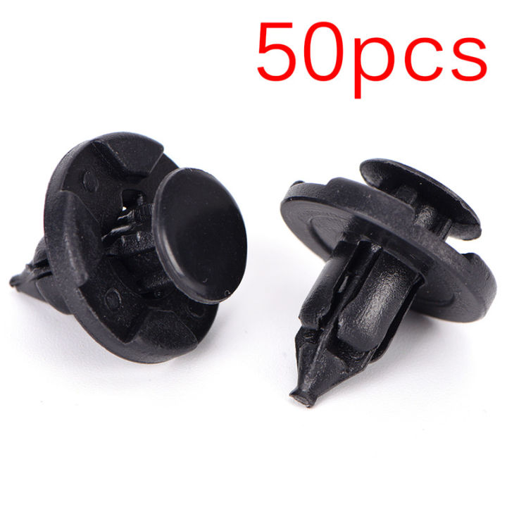 lowest-price-mh-50x-8mm-auto-bumper-fender-retainer-push-black-plastic-fixed-clips-ตัวยึด