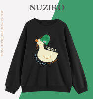 NUZIRO เสื้อสเวตเชิ้ด รูปแบบพิมพ์เป็ด แขนยาว ทรงหลวม สไตล์เกาหลี สําหรับผู้หญิ #A2502