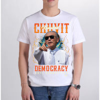 【New】CHUVIT CHUWICK เสื้อชูวิทย์ DEMOCRACY ANTI CORRUPTION ผ้าฝ้าย 100% Bootleg T-shirt