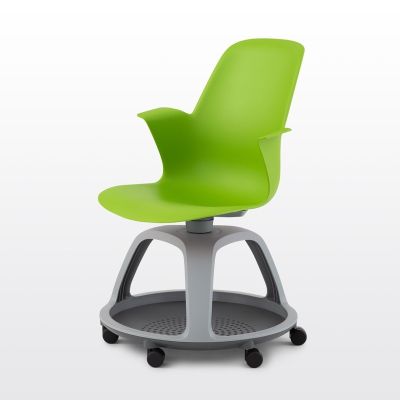 modernform เก้าอี้สัมมนา รุ่น NODE พนักพิงและเบาะสีเขียว  หุ้มพลาสติก