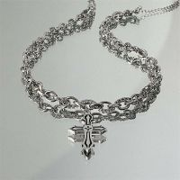 [TOP]Chromes Hearts 925 sterling silver high quality cross necklace Cuban chain in sweet cool 2023 hot girl handsome hip-hop