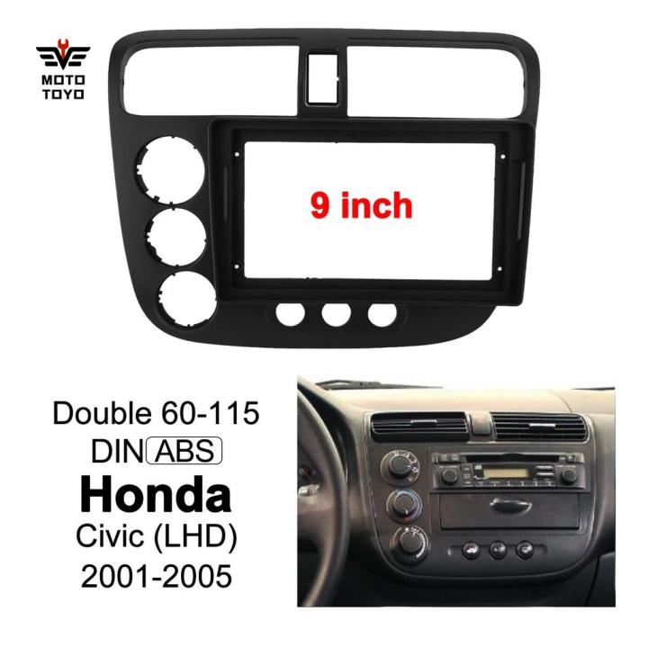 Double 2 DIN Car Radio Fascia Radio Stereo Panel Frame for Honda Civic