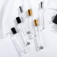 【CW】 10pcs/lot 10ml Transparent Glass Eye Essential Oil Roll On Vials Metal Roller Ball Perfume Aromatherapy Square Glass Bottle