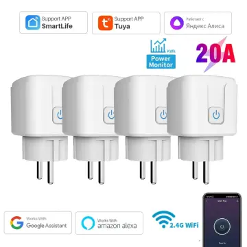 eWelink 16A,20A Smart Plug WiFi Socket EU Power Monitoring Timing Function  Works With Alexa, Google