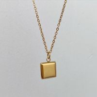 MNN - Gold mini plate necklace | สร้อยคองานไทเทเนี่ยม (40+5cm)