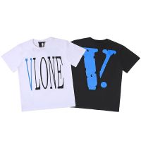 เสื้อยืดแขนสั้น คอวี พิมพ์ลายแบรนด์ VLONE Limited สีฟ้า สไตล์ฮิปฮอป แฟชั่นยุโรป และอเมริกา สําหรับผู้ชาย และผู้หญิง ผ้าฝS-5XL