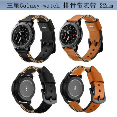 สำหรับ Samsung Galaxy watch 35 รุ่น สายนาฬิกาหนังวัวชั้นแรก ซี่โครงเย็บด้วยมือ