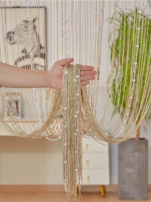 【CC】✒✼ﺴ  beaded string curtain 1X2 M home decor Tassel fringe door for bedroom white salon and sheer wedding decoration