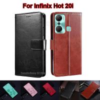 Phone Case For Infinix Hot 20i чехол Wallet Coque Book Stand Flip Leather Cover For Funda Infinix Hot20i 20 i X665E 6.6" Hoesje