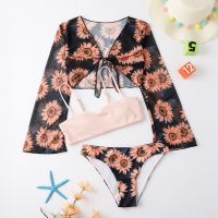 ▣♨❁ 3pack Girl Bikini Swimsuit Kids with Cover Up Sun Flower Print Children 39;s Swimwear 7-14 Years Bathing Suit 2023 Summer Beachwear