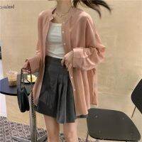 Pink Summer Tencel Thin Sun Protection Shirt Womens Design Sense Loose And Idle Beautiful Chic Ice Silk Small Shirt Top