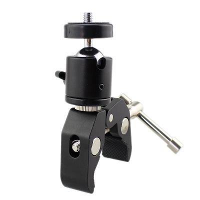 DSLR Ball Head Shoe Mount Camera Ball Mount Clamp 1/4 inch -20 Tripod Head Hot Shoe Adapter and Cool Super Clamp