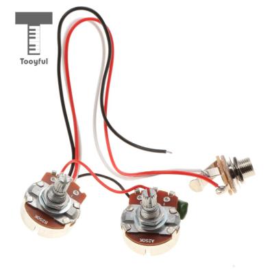 ‘【；】 Tooyful Bass Wiring Harness Prewired 3 Way Toggle Switch 250K 1T 1V Pots For Electric Bass