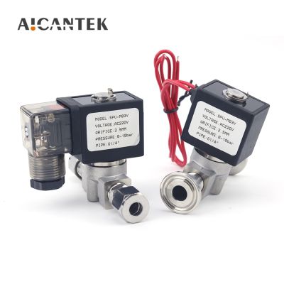 ▼┇✁ 1/4 Normally Close Stainless Steel Body SS304 2-Way Electric Solenoid Valve NC Pneumatic for Water Oil Air GA 12V 24V 220V 110V