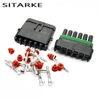 5 Sets 6 Pin Way Auto Weather Pack Adapter Oxygen Sensor Harness Plastic Shell Male Female Electrical Connectors For Delphi Electrical Connectors