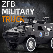 WJ 1 24 ZFB Military Truck Armored Alloy Chariot 8 Lights on 7 Doors Open
