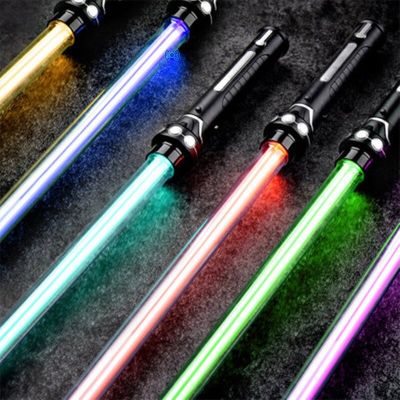 ดาบแสง RGB แบบใหม่ของเล่นดาบดาบเลเซอร์แสงเซเบอร์เปลี่ยนสีได้7สีของเล่นเด็ก Soundfoc ของเล่นระเบิด FOC ของขวัญดาบเลเซอร์เจได