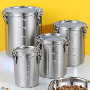 Stainless steel airtight on sale dog food container