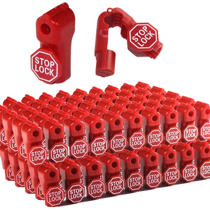peg-hook-lock-stop-lock-100-pieces-plastic-red-stop-lock-anti-theft-lock-retail-pin-hook-safety-display-hook-lock