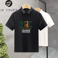 JK Court เสื้อโปโลผ้าคอตตอนแขนสั้นเสื้อโปโลลำลองแฟชั่นของผู้ชายใหม่เสื้อยืดฤดูร้อน