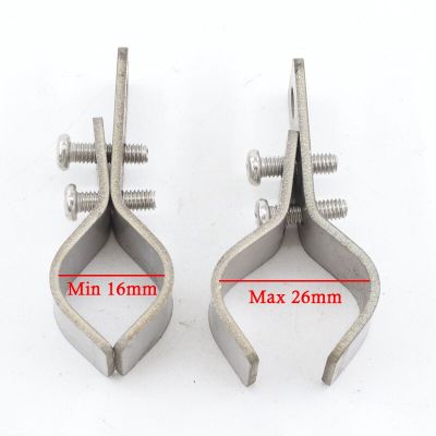 ；【‘； 2~20Pcs/Lot SS304 Stainless Steel Pipe Clamp Wave Sunshade Nets Accessories Adjustable Fixed Pipe Clamps Sun Shade Net Parts