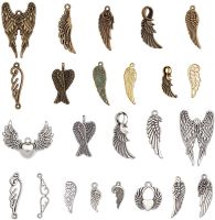 Random Mixed Angel Wings Charms 120g Tibetan Style Alloy Wing Pendants and Links for DIY Jewellery and Crafts Making Mixed Style