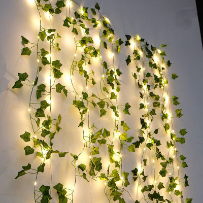 105m Artificial Vine Plants Hanging Ivy Green Turtle Leaves LED String Lights Garland Fake Flowers Home Garden Wall Decoration