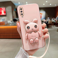 เคสนิ่มเคลือบ6D สำหรับ Samsung Galaxy A50เคสโทรศัพท์ซิลิโคน TPU A50 SamsungA50เคสโทรศัพท์การ์ตูนกระต่ายขาตั้ง