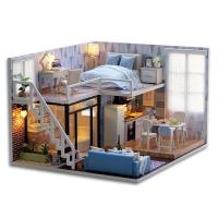 DIY Miniature Dollhouse Kit Doll House Miniature Kit Dollhouse Miniature DIY House Kit Creative Room with Furniture for Romantic Valentines Gift sweet