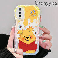 เคส Chenyyka สำหรับ VIVO Y20 Y20i Y20s Y12s Y20 2021 Y11s Y12A Y20T Y20S M Y20S เคส D เคสลายหมีน้ำผึ้งน่ารักสีสันสดใสกันกระแทกแบบใสนิ่มเคสมือถือโปร่งใสลายกล้องถ่ายรูปสร้างสรรค์ฝาครอบป้องกันซิลิโคน